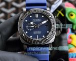 Perfect Replica Panerai Submersible Blue Dial Blue Rubber Strap 47MM Watch